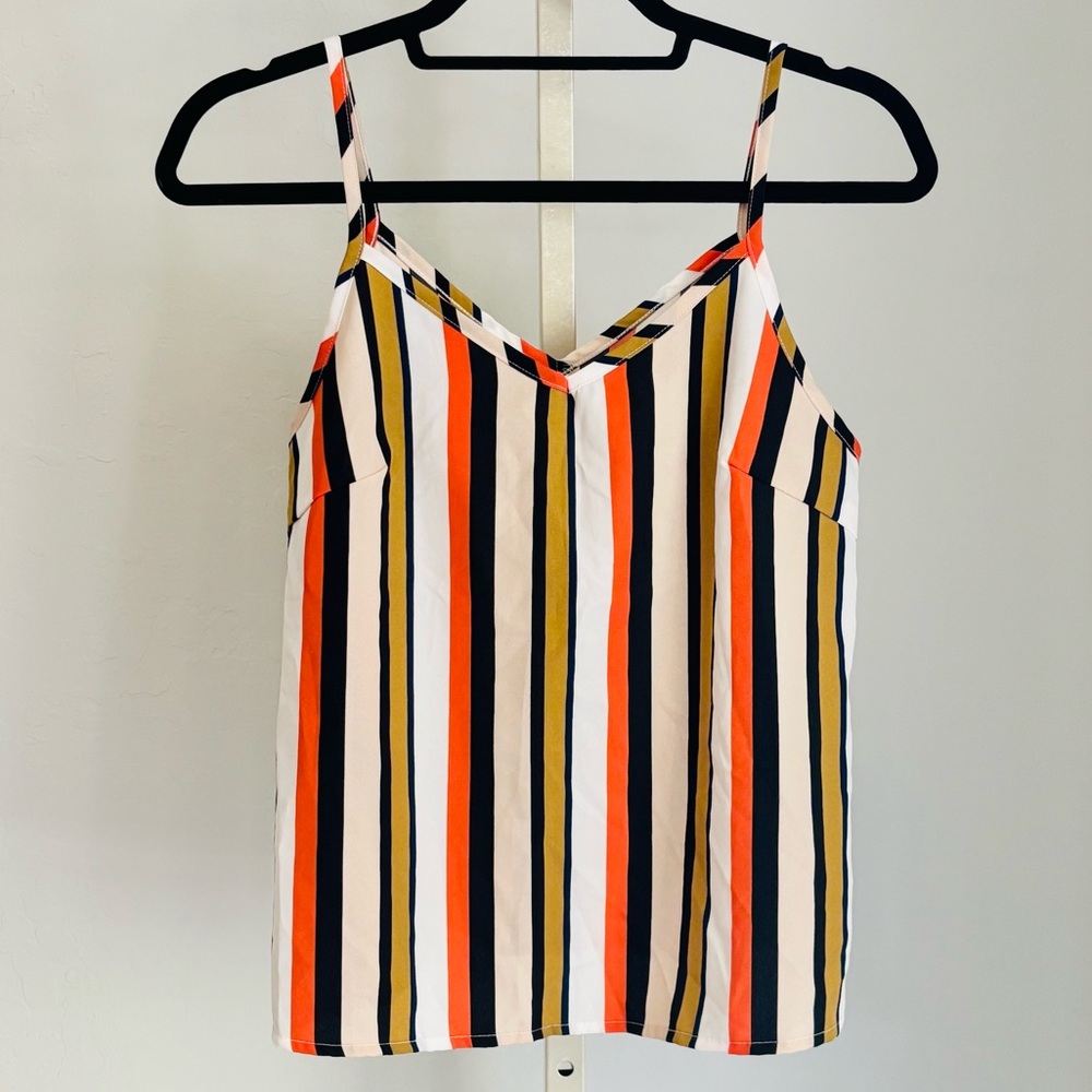 Multicolored Striped V-neck Camisole, Small